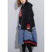 DIY patchwork fine box coat Tunic Tops zippered alphabet prints outwear