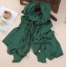 Female bib Korean wild long shawl wild green silk scarf