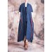 vintage oversize Coats fall outwear blue patchwork asymmetric coats