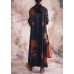 Fashion plus size maxi coat fall trench coats red prints  overcoat