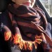Orange geometric big scarf shawl thickened autumn and winter double-sided dual-use