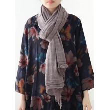 casual cotton linen striped scarves new Cinched big scarf